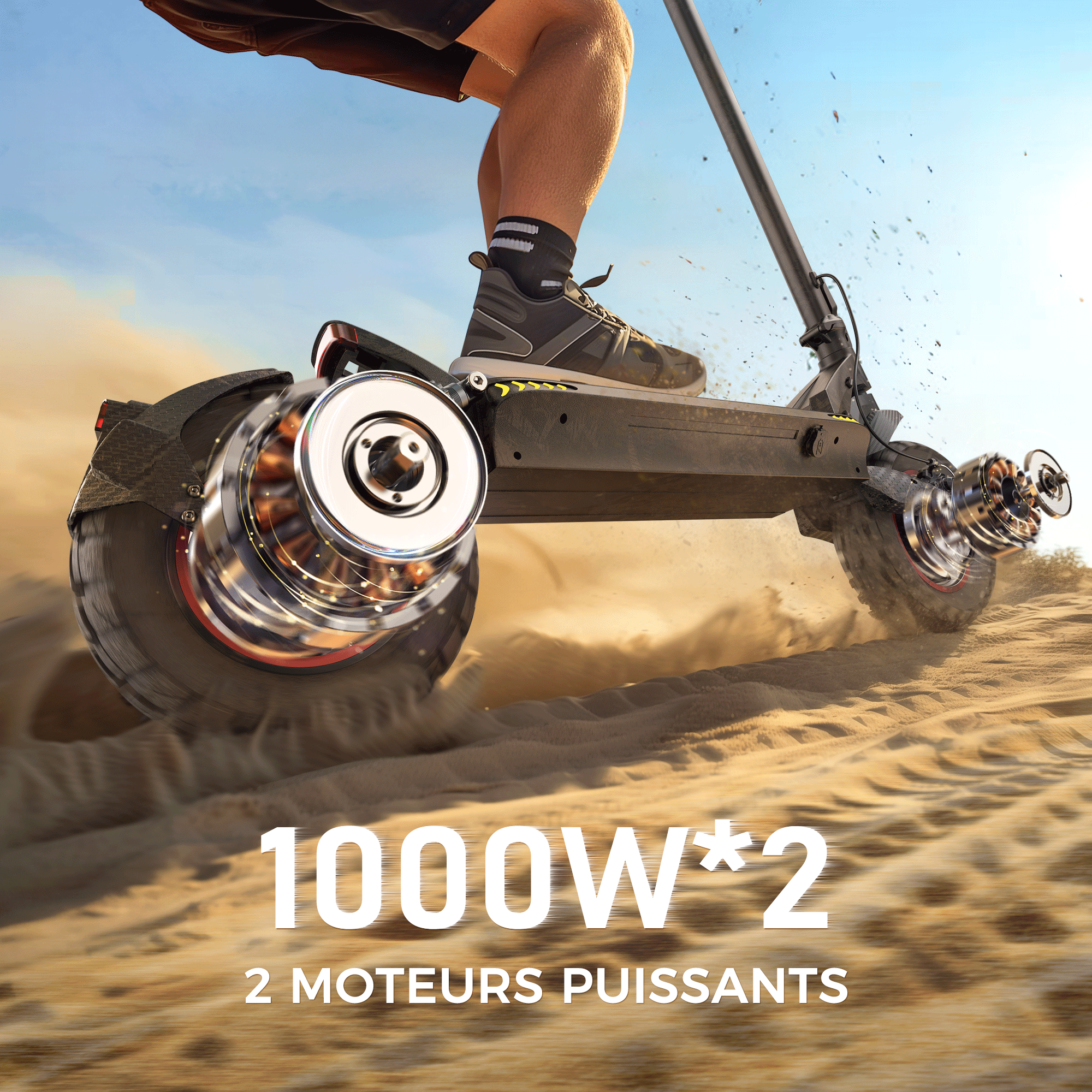 iScooter iX7Pro 2000W Trottinette électrique tout terrain avec application dédiée