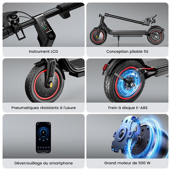 W6 500W Trottinette électrique – 25 km/h