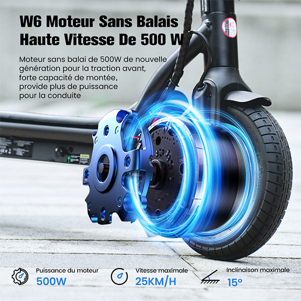 W6 500W Trottinette électrique – 25 km/h
