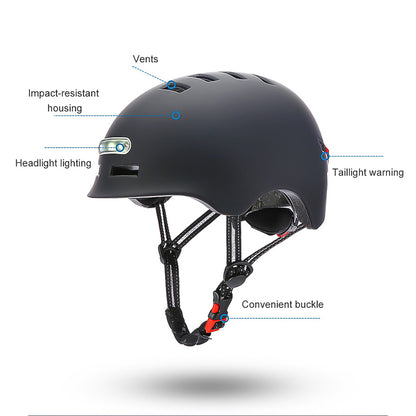 iScooter Casque de trottinette avec lumière LED