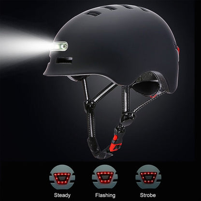 iScooter Casque de trottinette avec lumière LED