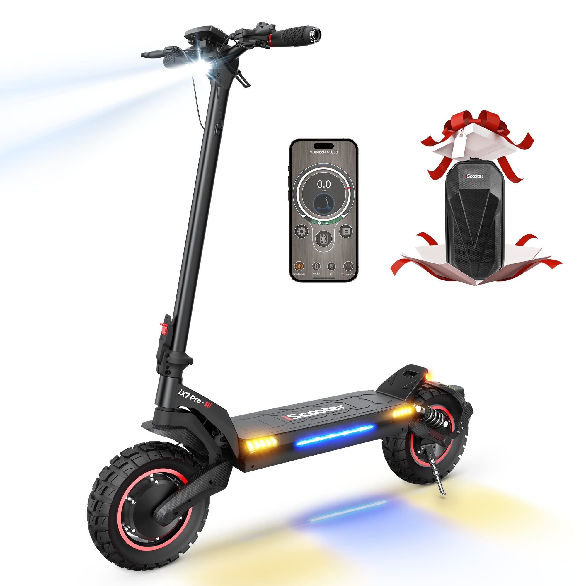 iScooter iX7Pro 2000W Trottinette électrique tout terrain avec application dédiée