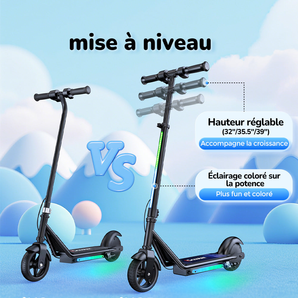 iScooter iK3Pro Trottinette électrique pour enfants avec hauteur réglable